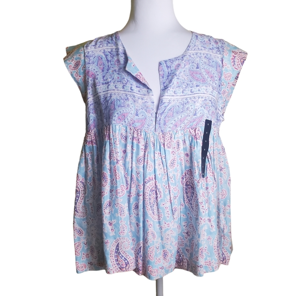 Lucky Brand Paisley Blouse Size Small
